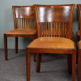 Set of 6 leather dining chairs