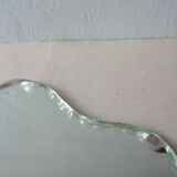 Hand glass mirror beveled art deco 13x28cm