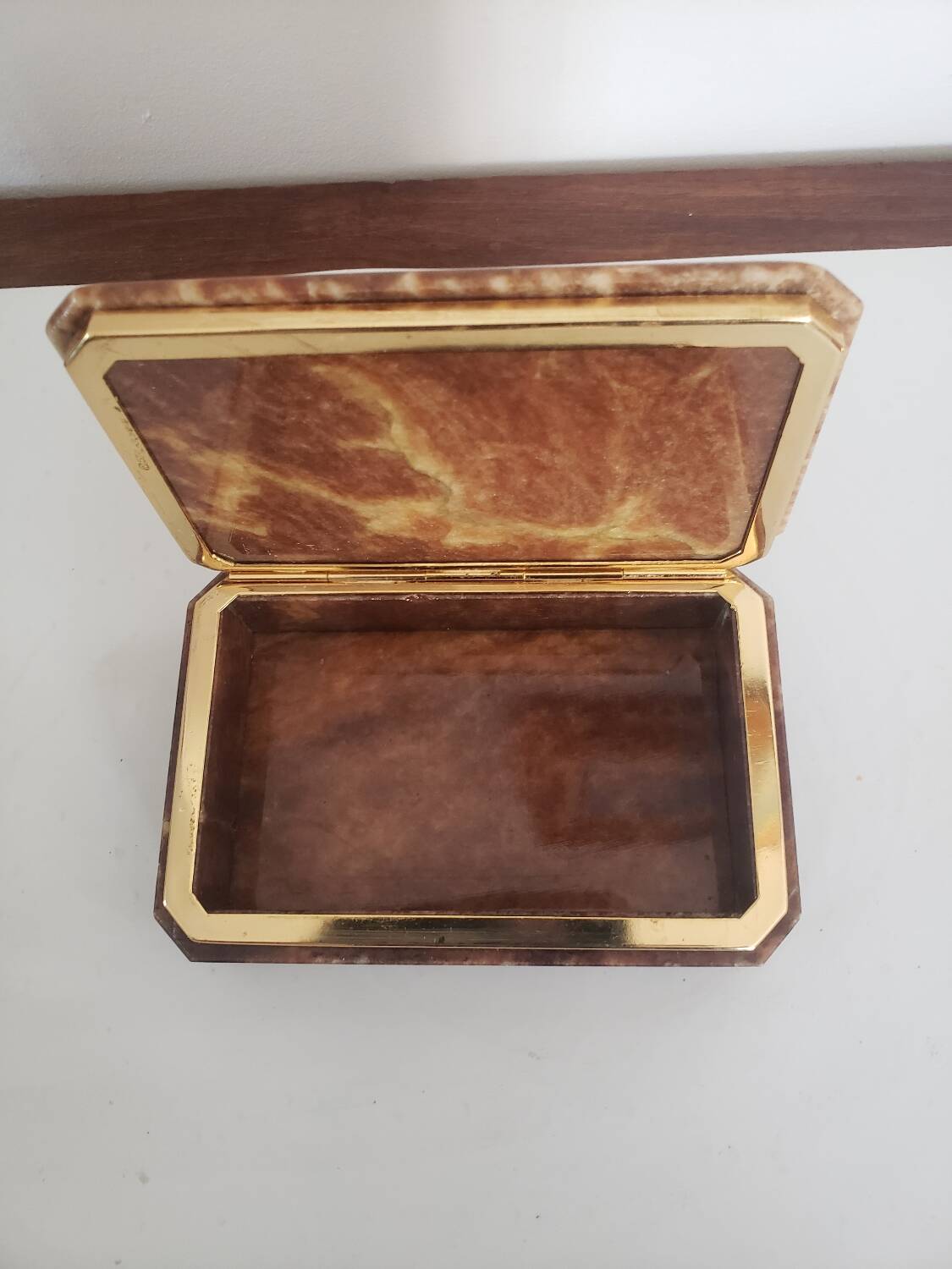 Old brown alabaster box