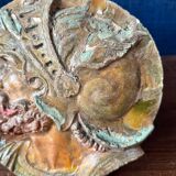 Gothic Revival plaster wall decoration Mascaron from the late 19th/early 20th century.