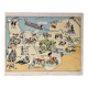 Affiche ancienne carte illustrée de la Normandie 1927 - JP Pinchon