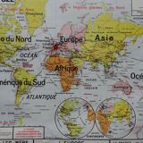 Old school map Vidal Lablache planisphere N° 322