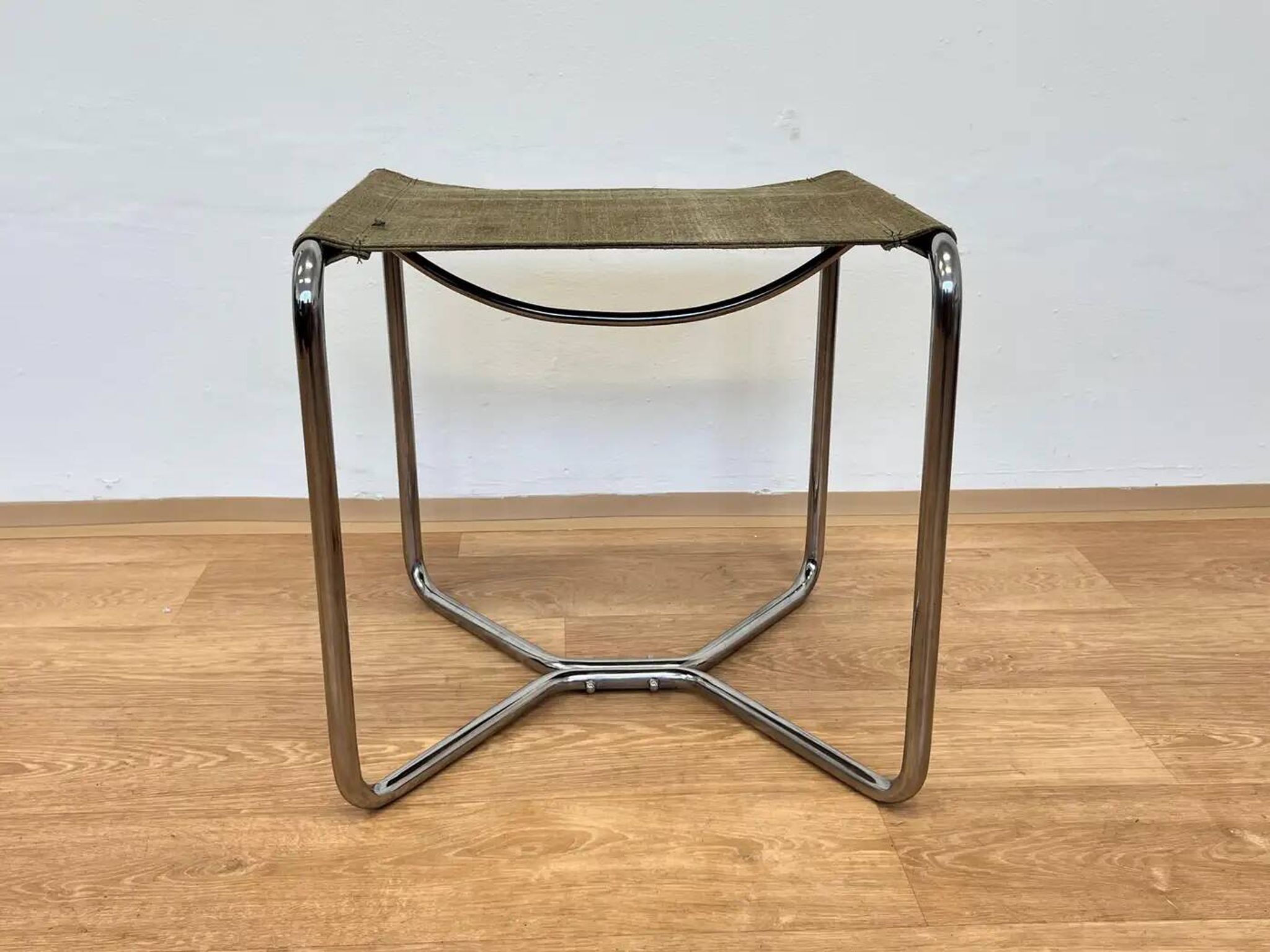 Chrome Bauhaus stool Thonet B8 by Marcel Breuer, 1930