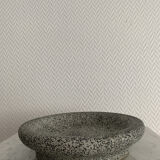 Black round ceramic ashtray
