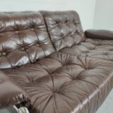 Sofa and 2 armchairs by Johan Bertil Ugggstrom 1970s chrome leather