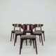 6 brown Scandinavian dining chairs