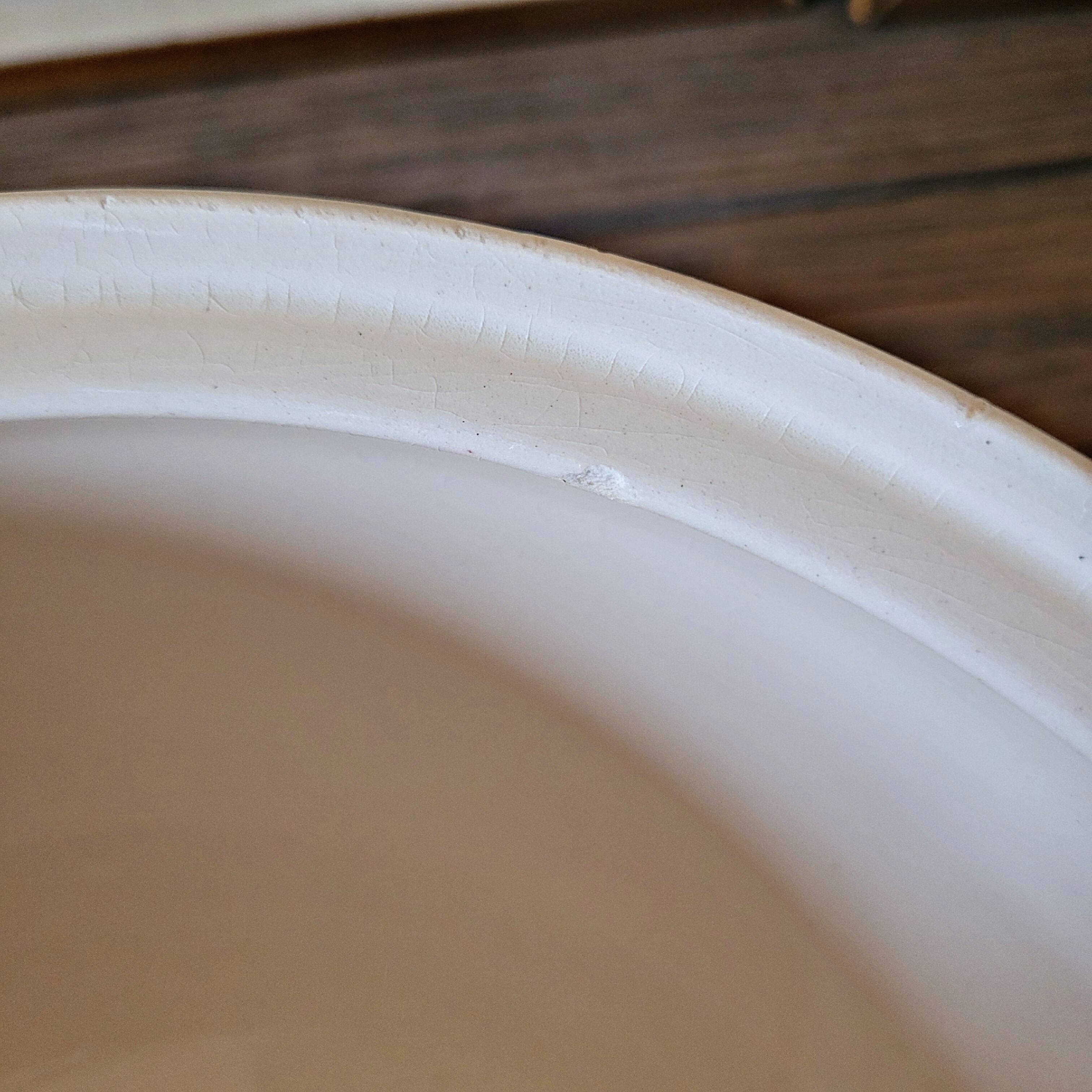 Salad bowl with handles Badonviller Francine vintage, earthenware floral decoration