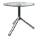 Table d’appoint tripode moderniste en verre trempé et métal chromé