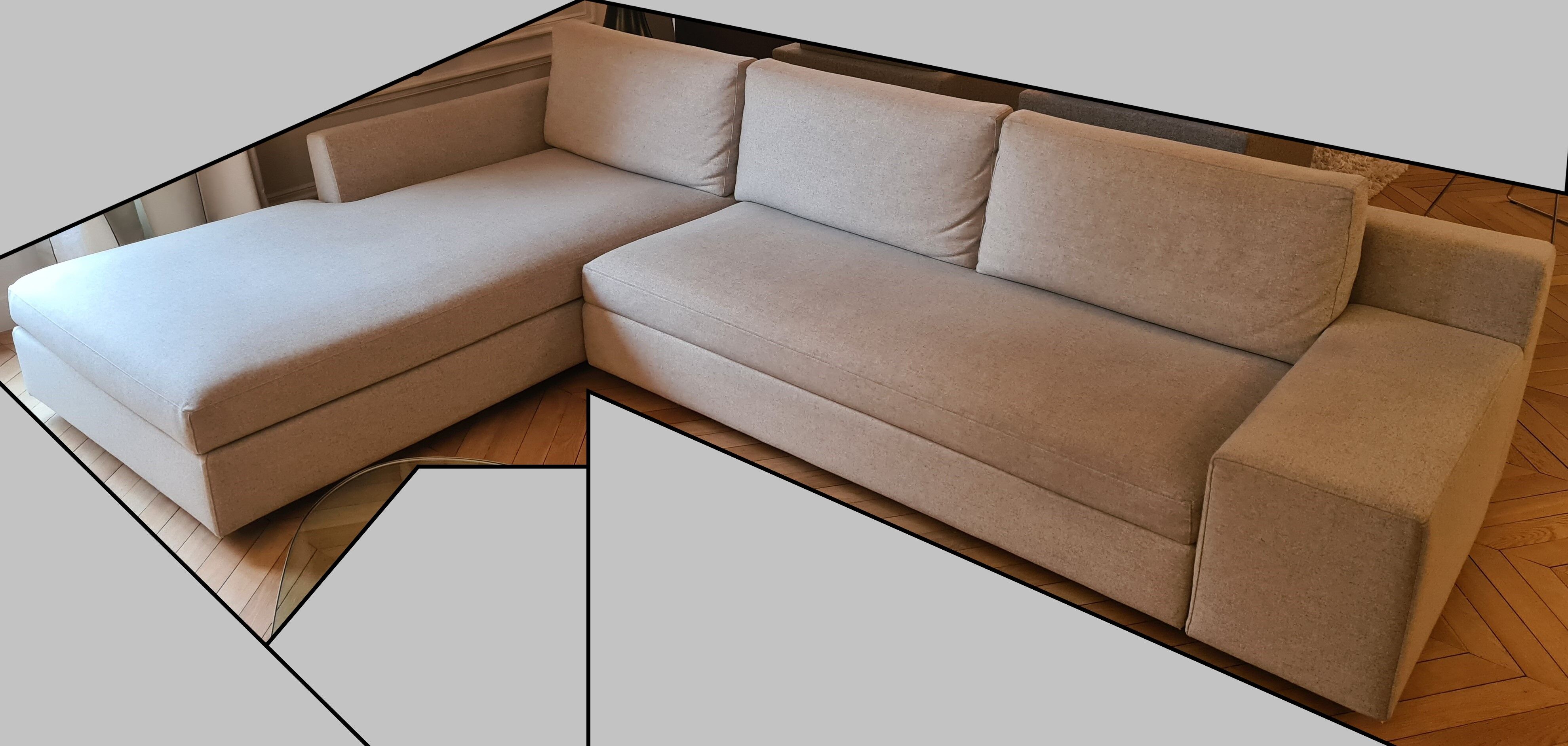 Sofa Philippe STARCK Mister, light grey, by Cassina