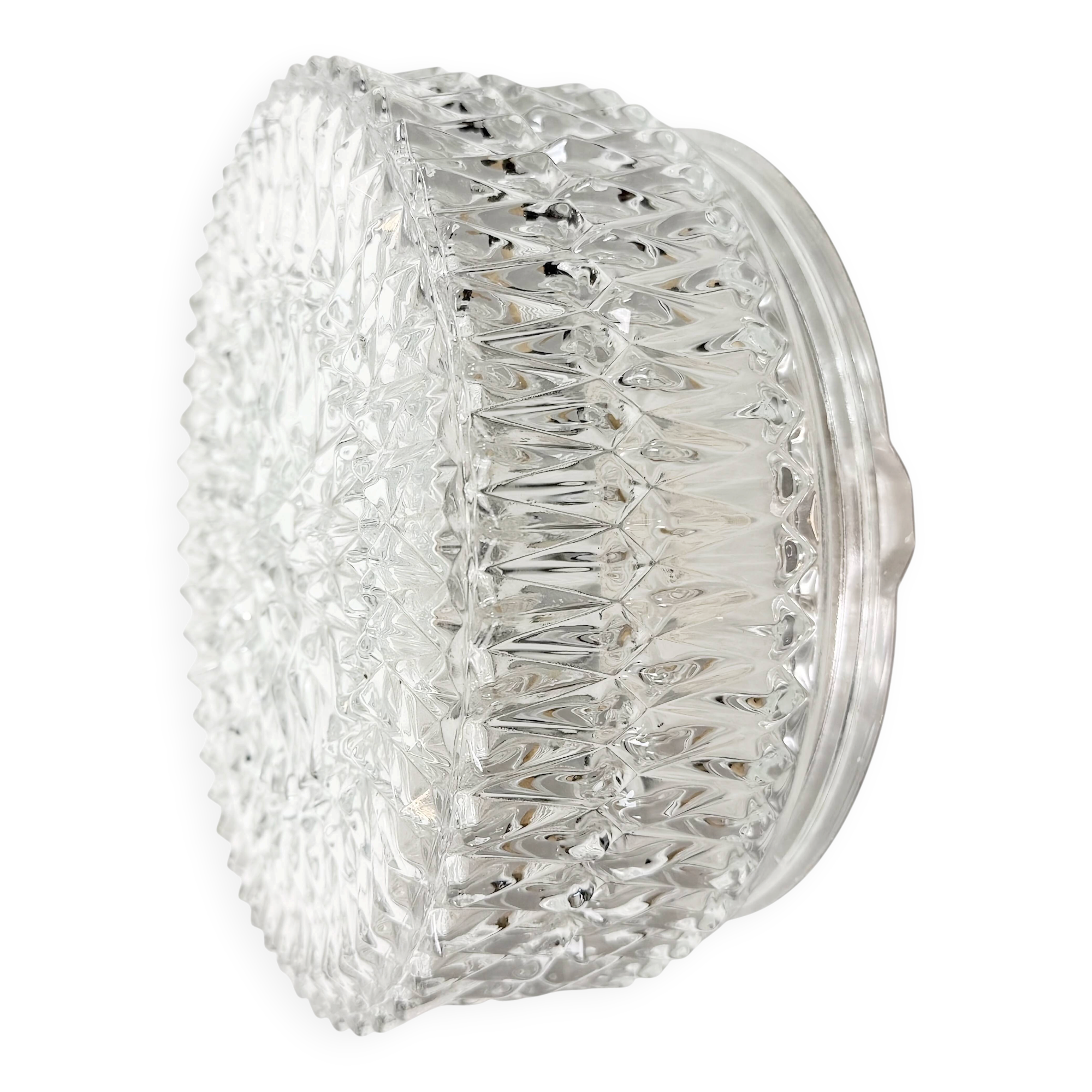 Vintage Glass Wall Or Ceiling Light, 1970s