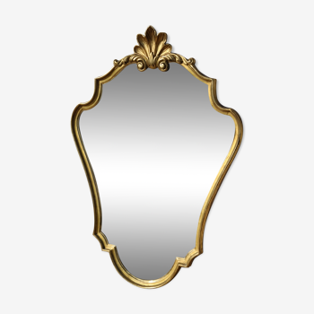 Miroir baroque doré coquille style Louis XV