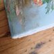 Small painting, bouquet of flowers, blue background