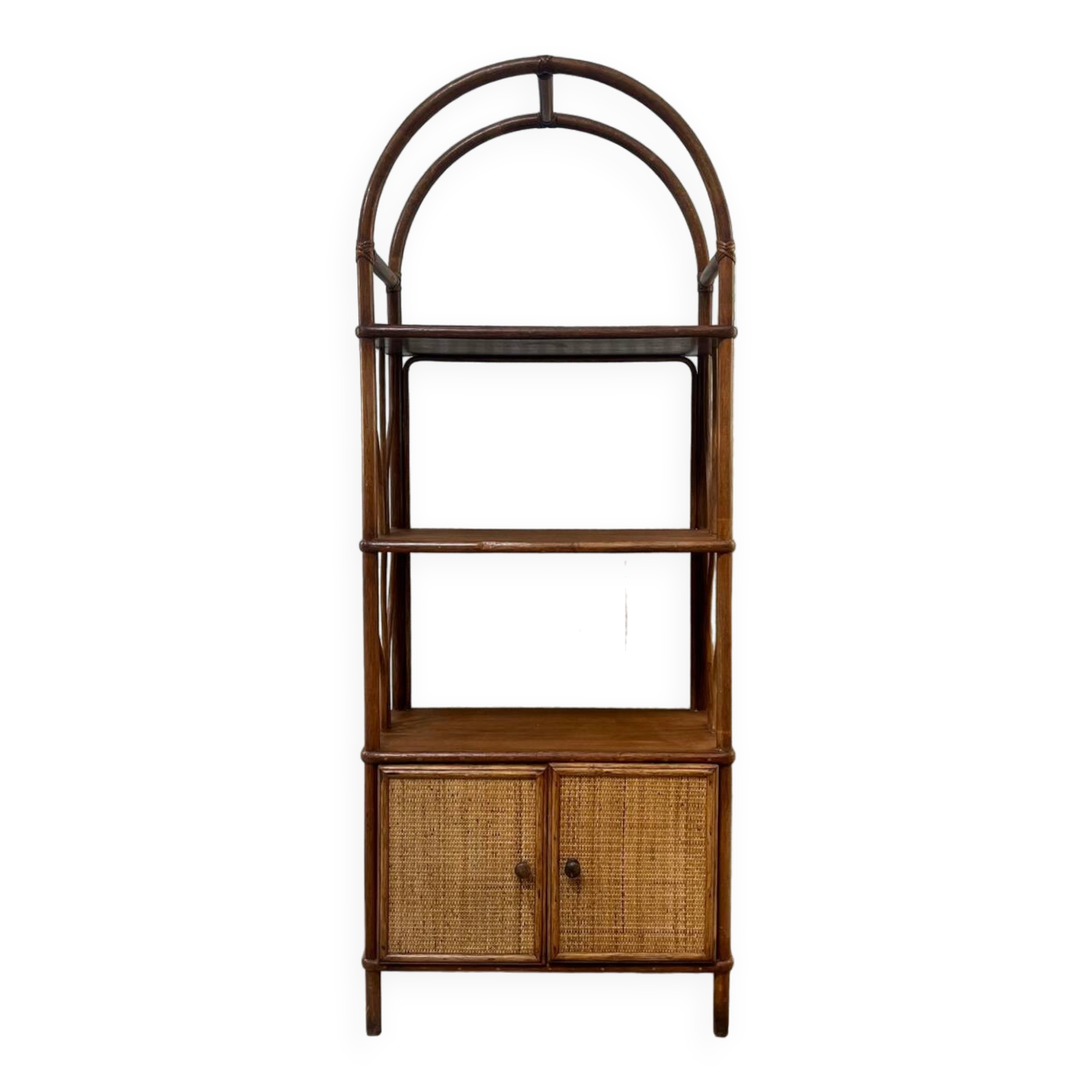 Rattan shelf on legs (refurbished)