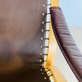 Vintage mid-century scandinavian brown leather lounge chair by ingmar relli