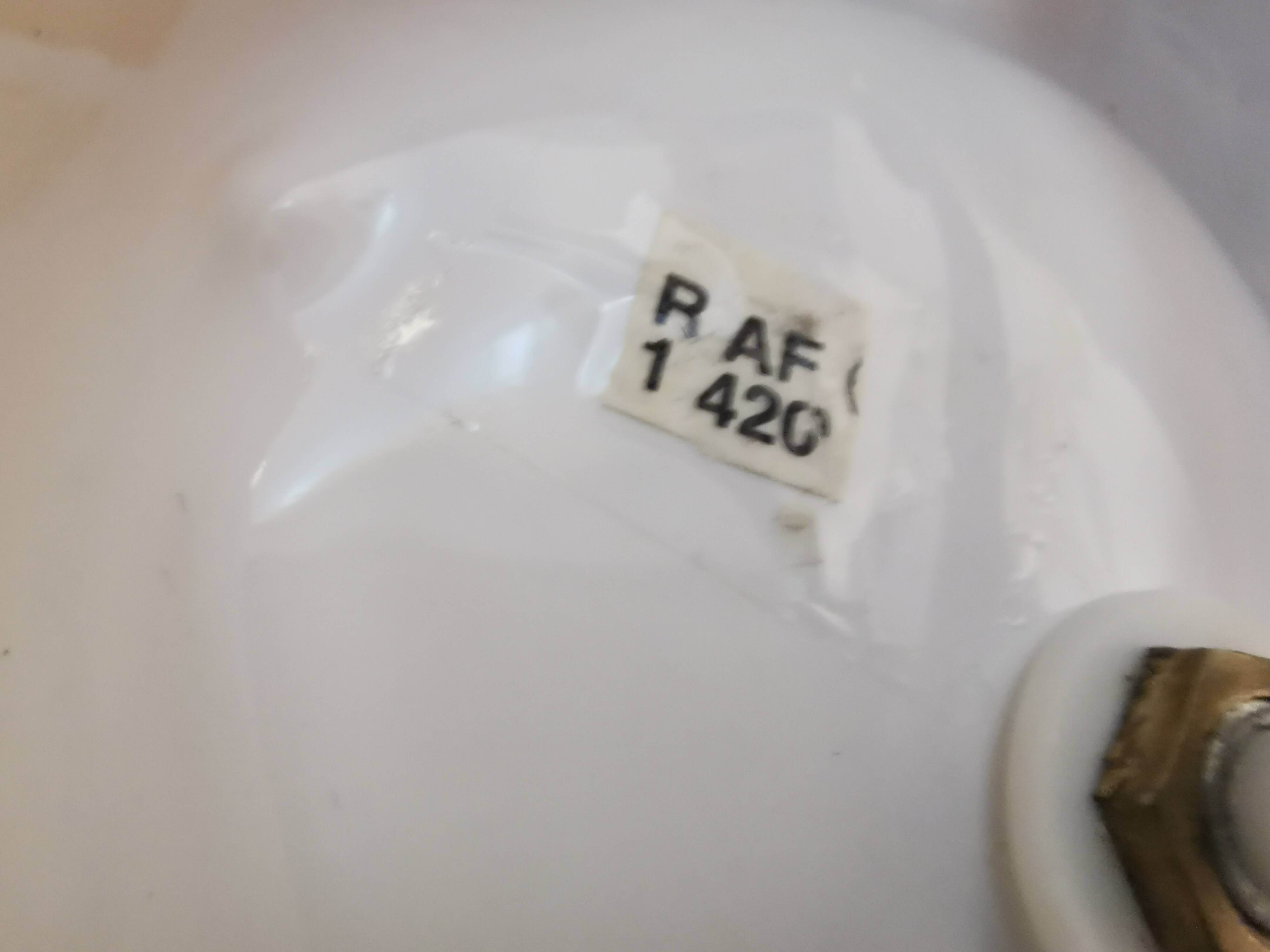 Beautiful vintage ceramic COBRA table lamp with thin milky white glass shade/dome. RAF Sweden 70-80s