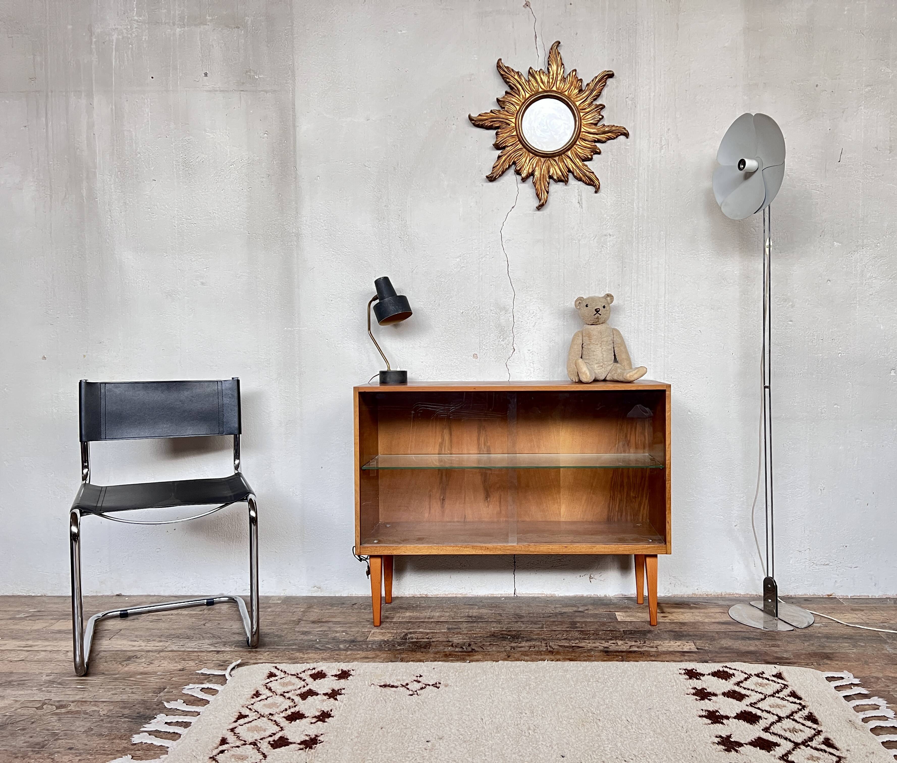 Vintage oak bookcase shelf 1950