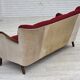 1950s, Danish 3-seater sofa, original red/beige furniture wool.