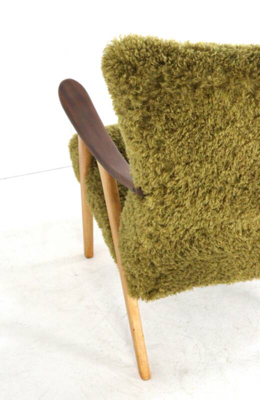 Two tone doodle armchair 'Wing'  fully restored unique upholstery wingback