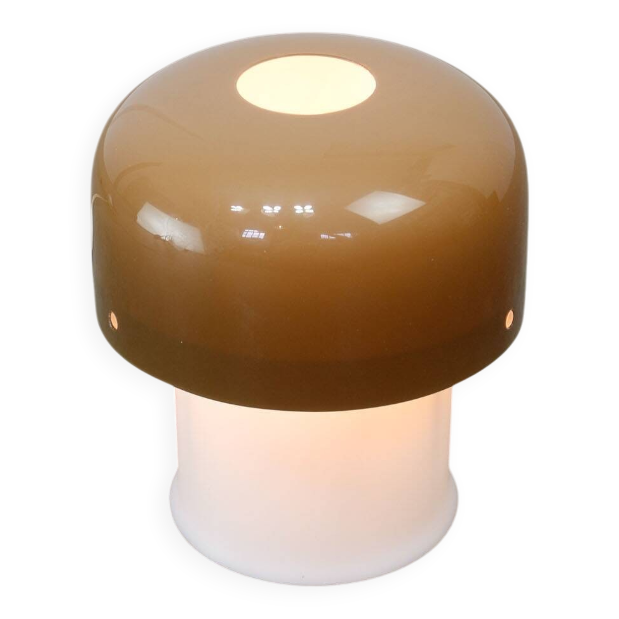 Space-age Brown Mushroom Table Lamp by Luigi Massoni for Guzzini, 1970s