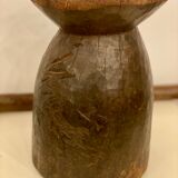 Ancient African solid wood mortar with pestle