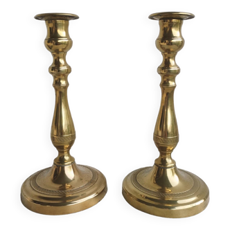 Pair of brass candlesticks