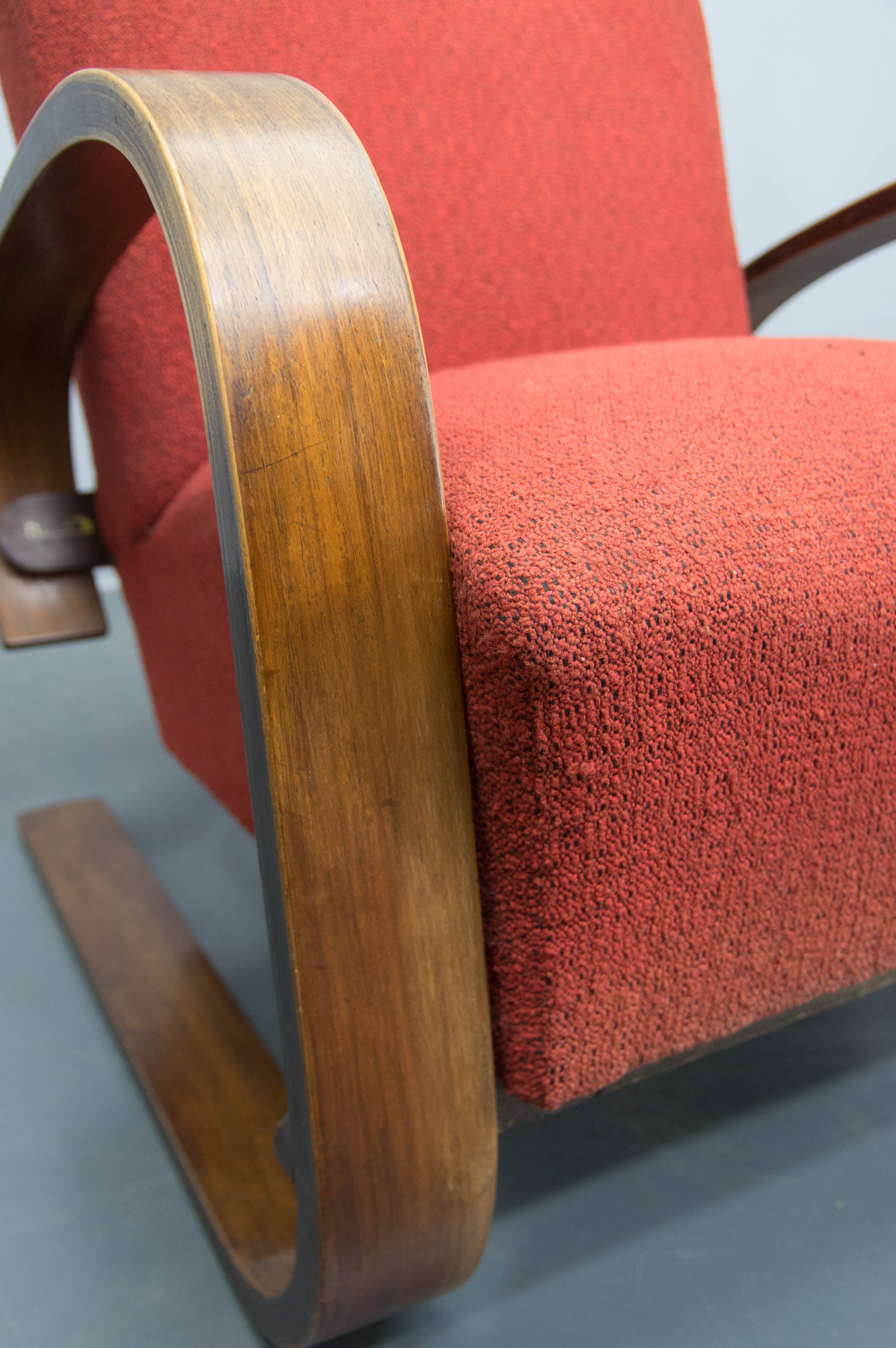 Rare Armchair in Alvar Alto Style by Navratil, 1930s, Labeled