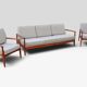 Eugen Schmidt Soloform vintage Teak Sofa und 2 Sessel
