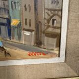 Ollier: oil on canvas mounted on panel, animated view of paris at the end of the 20th century