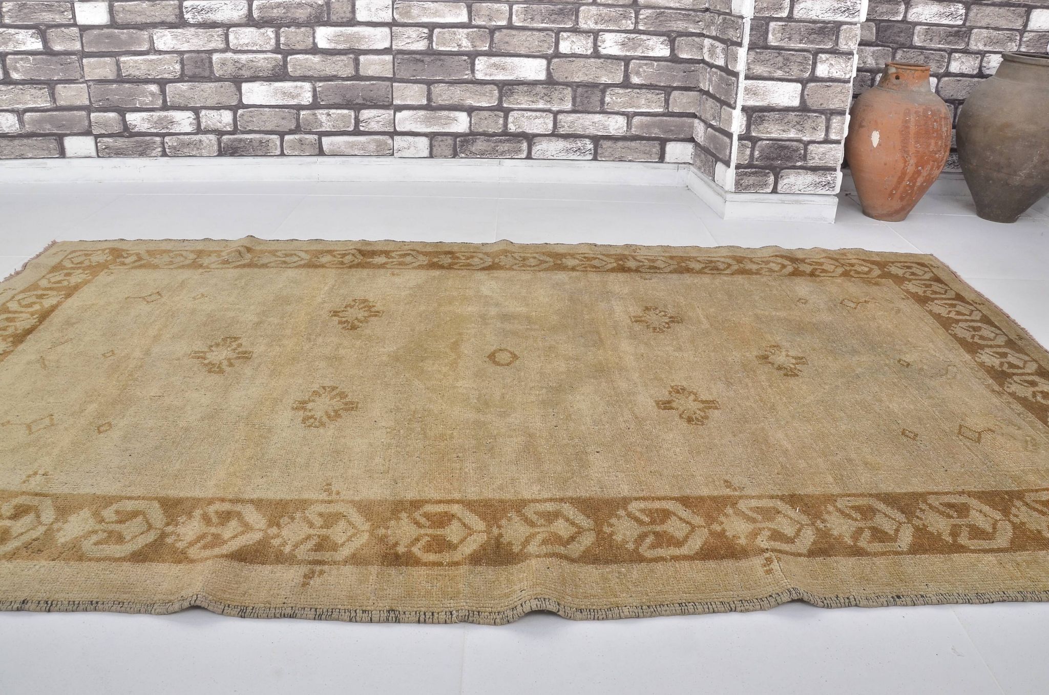 Tapis Oushak orange et marron sku A48