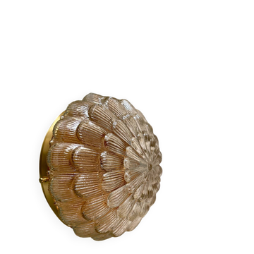Vintage amber moulded glass wall or ceiling light globe