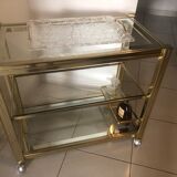 Trolley Hollywood Regency in glass and brass