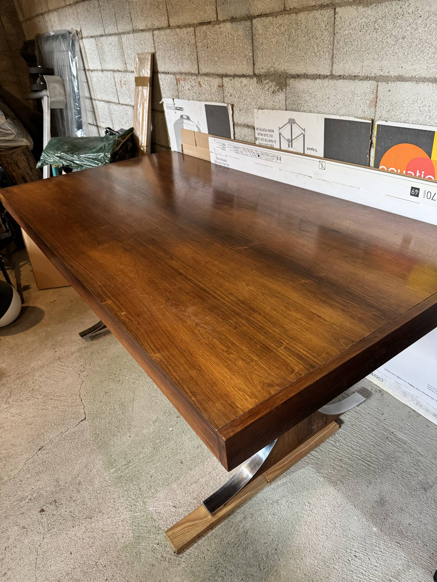 Table salle à manger palissandre de Rio  Jean Rene Caillette Modèle Sy