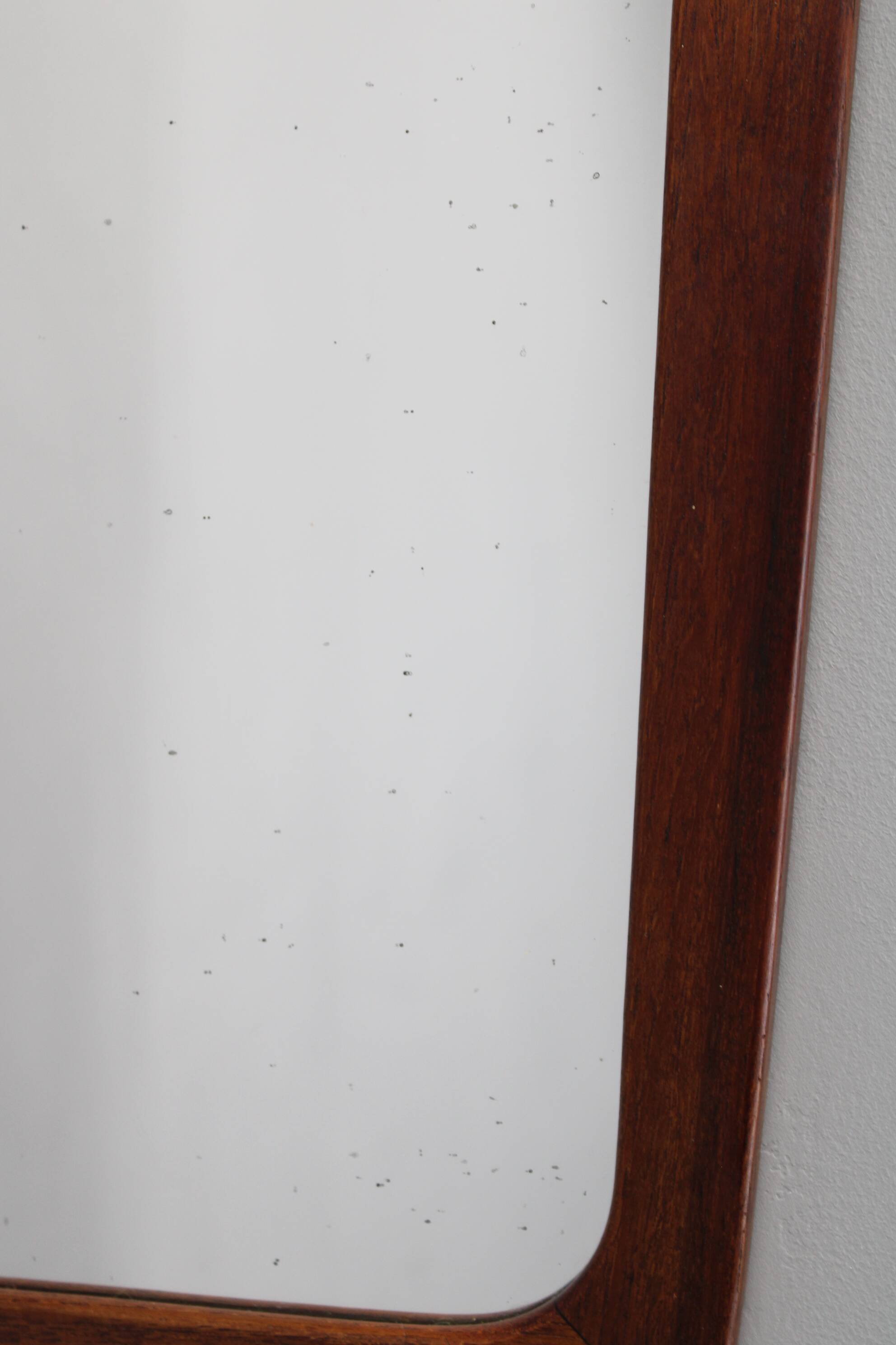 1960s Danish solid teak mirror by Johansens Spejle Kobenhavn