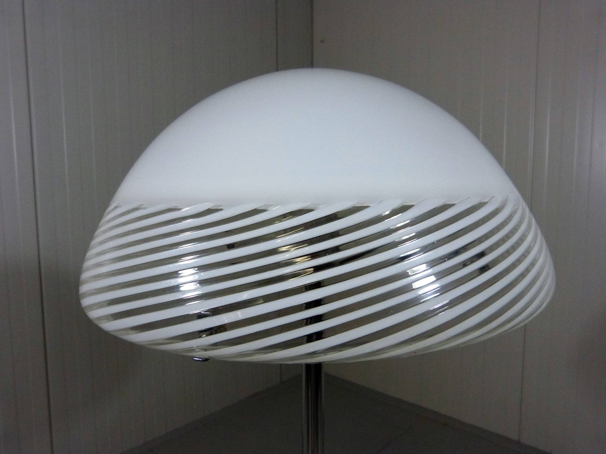 Italian floor lamp glass shade 1960’s