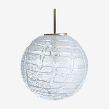 Large Ball Frosted Glass Ceiling Light by Doria, Germany 1970s