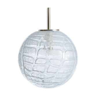 Large Ball Frosted Glass Ceiling Light by Doria, Germany 1970s