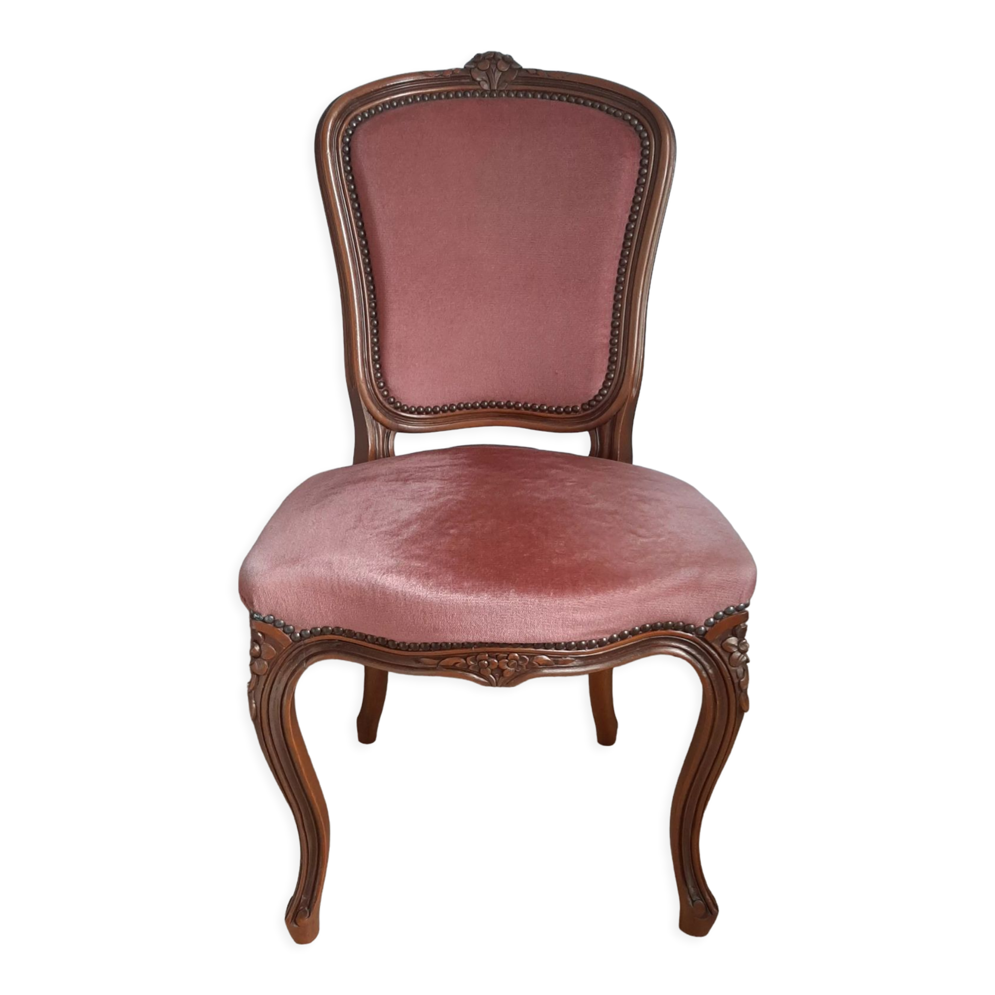 Chaise Louis XV rose