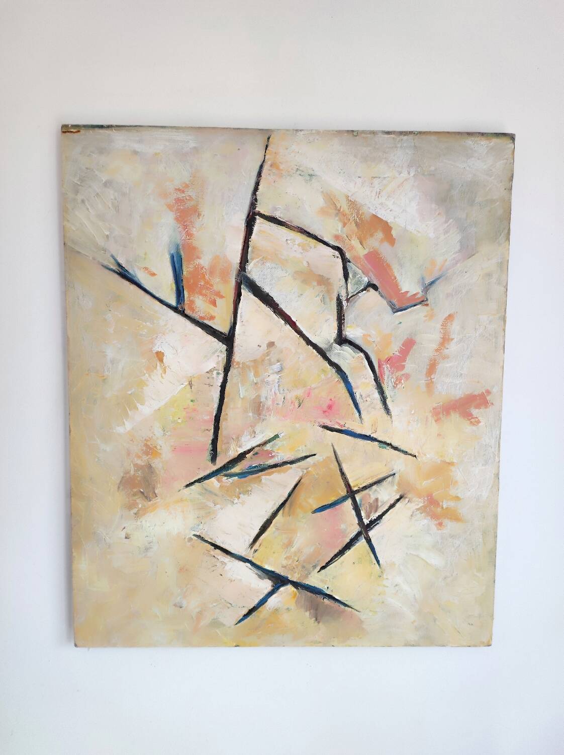 Peinture ancienne 1972 création abstraite