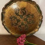 Round wooden Florentine platter