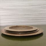 Set of 3 vintage moroccan brass decorative wall plates