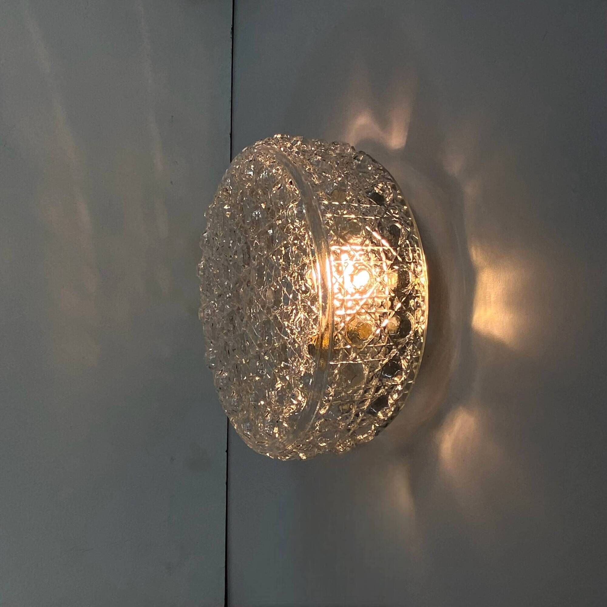Minimalist round glass ceiling light wall light 1970 1980 seventies eighties LAMP-7256