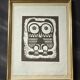 Eugène Fidler (1910-1990) Linocut "The Owl" 1987