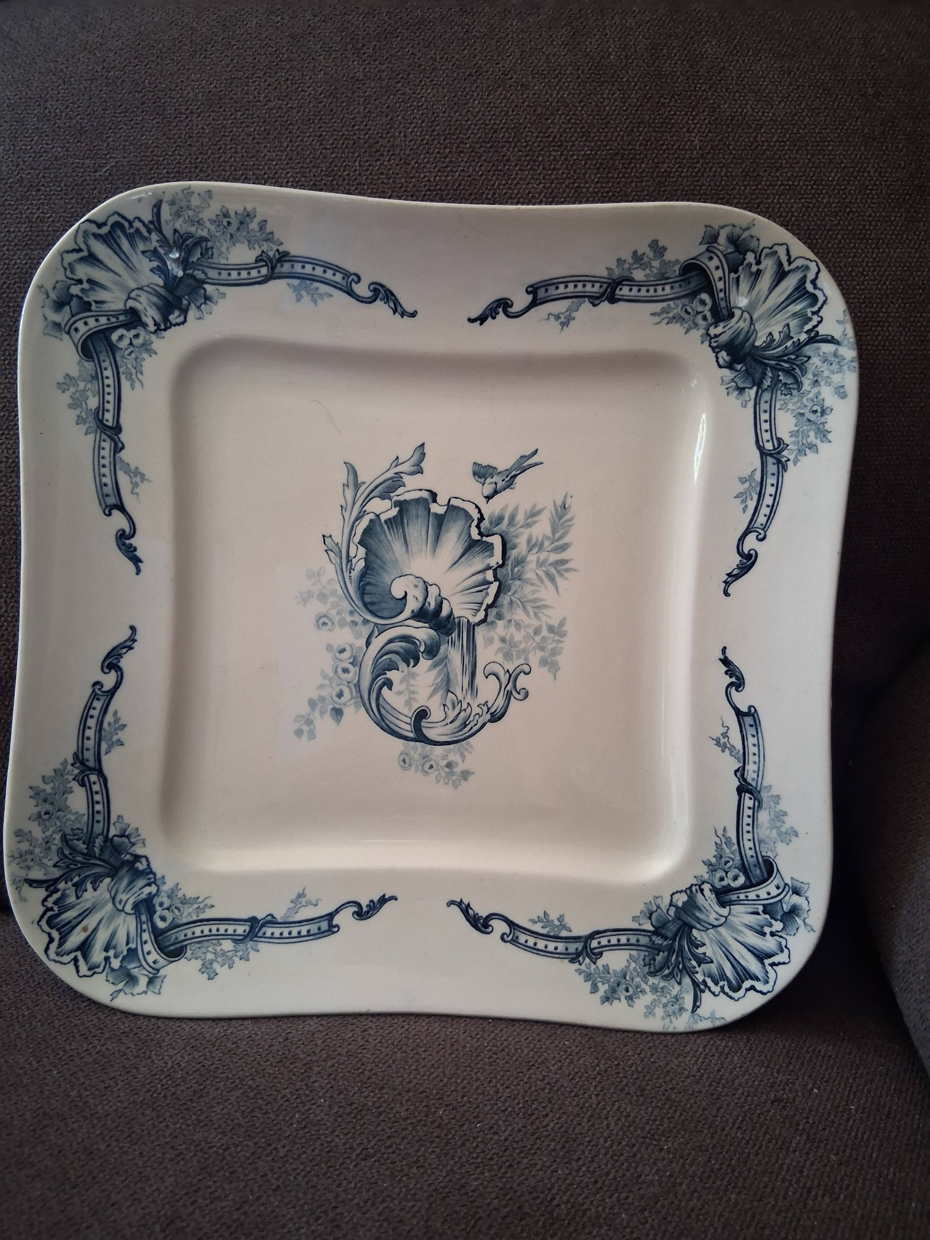 Square serving dish H.B & Cie ironstone