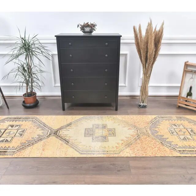 Turkish Oushak Wool Rug 91x384