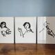 Set of three paintings by Anne Salaün.