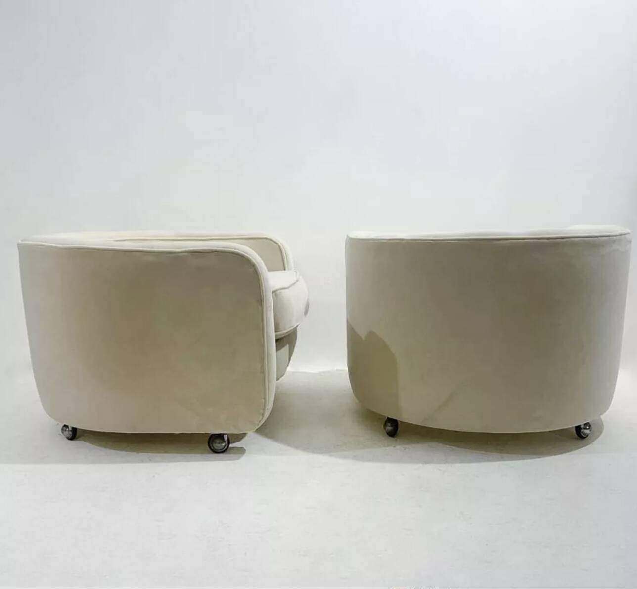Mid-Century Modern Italian Armchairs on casters, 1970s (3 available)