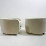 Mid-Century Modern Italian Armchairs on casters, 1970s (3 available)
