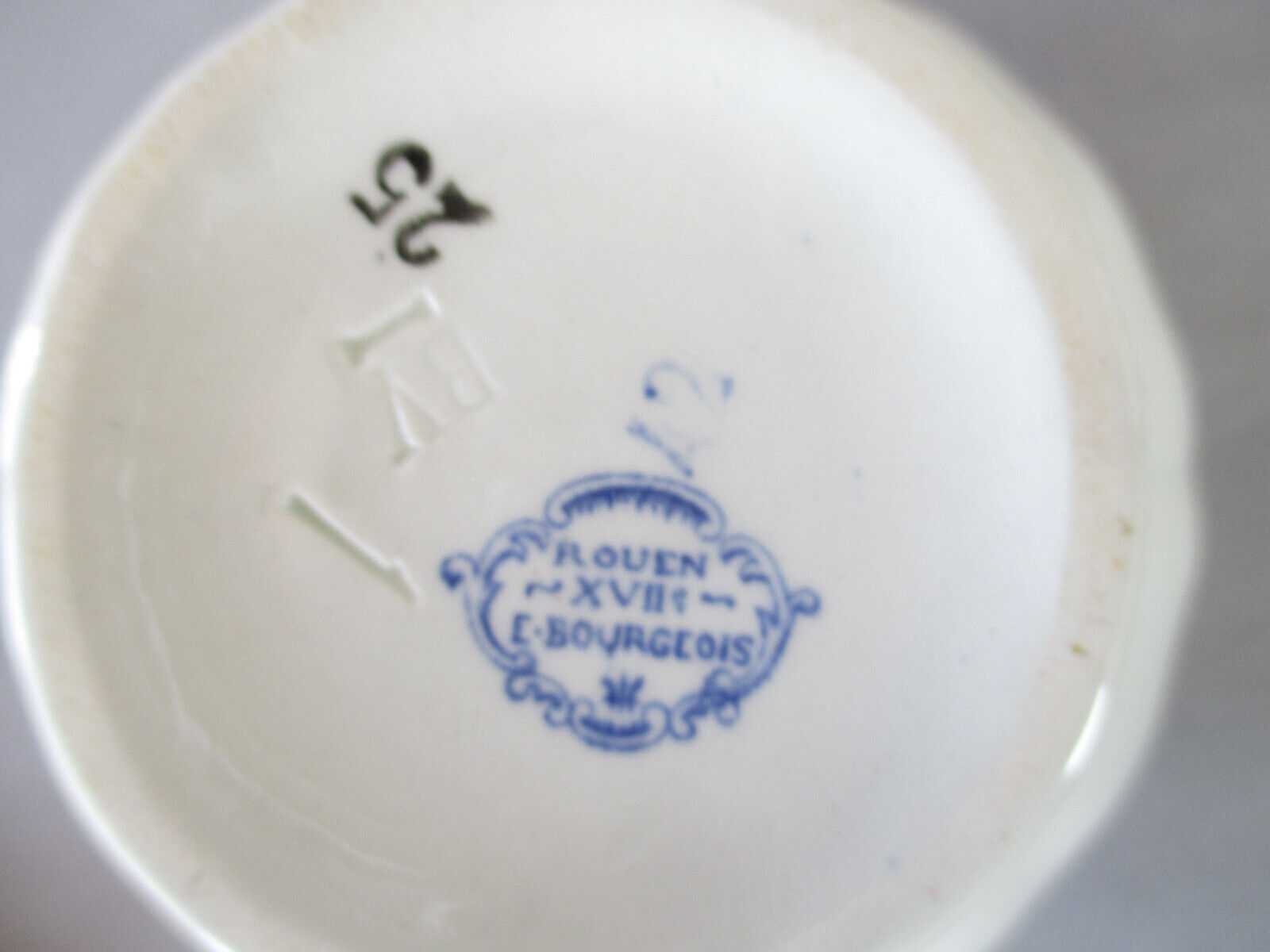 4 cups and saucers & creamer Rouen E. Bourgeois