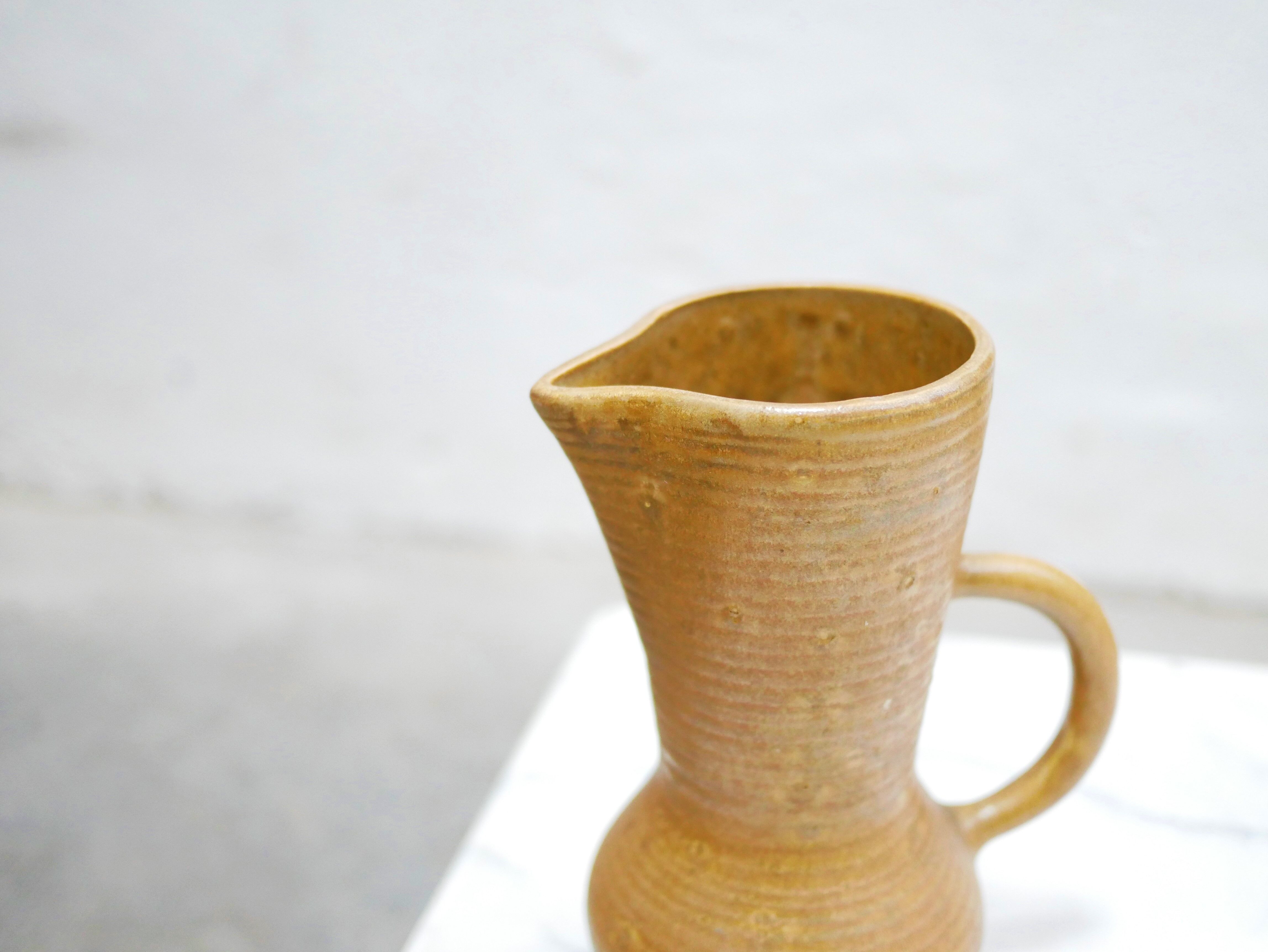Vintage stoneware pitcher by the digoin factory, France