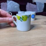 Set of 8 vintage 70's porcelain coffee cups